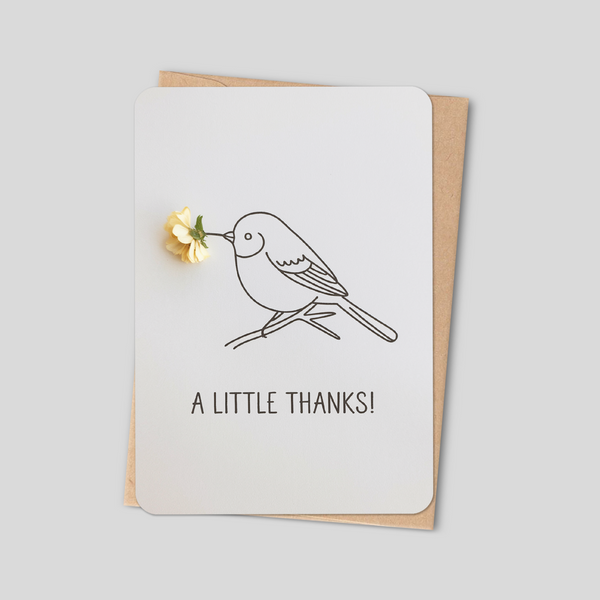 A Little Thanks! — Bird Thank-You Card