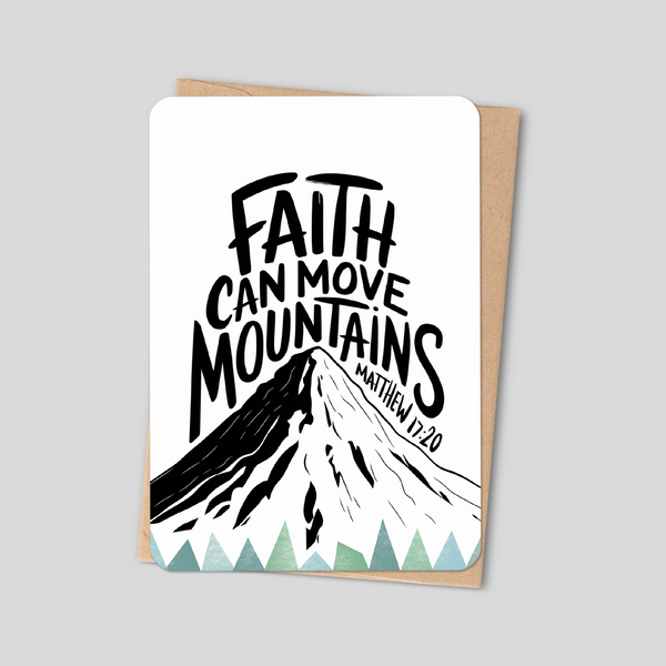 Faith Can Move Mountains (Matthew 17:20) - Bible Verse Card