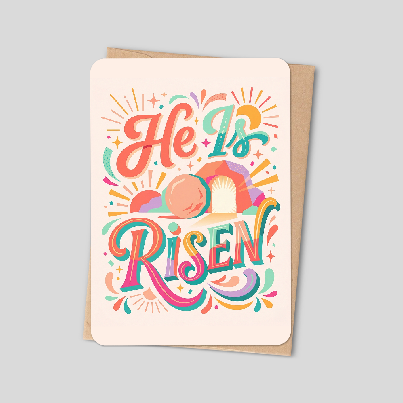 He Is Risen Easter Card | Christian Resurrection Greeting Card
