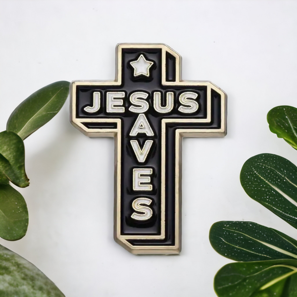 Jesus Saves Enamel Pin