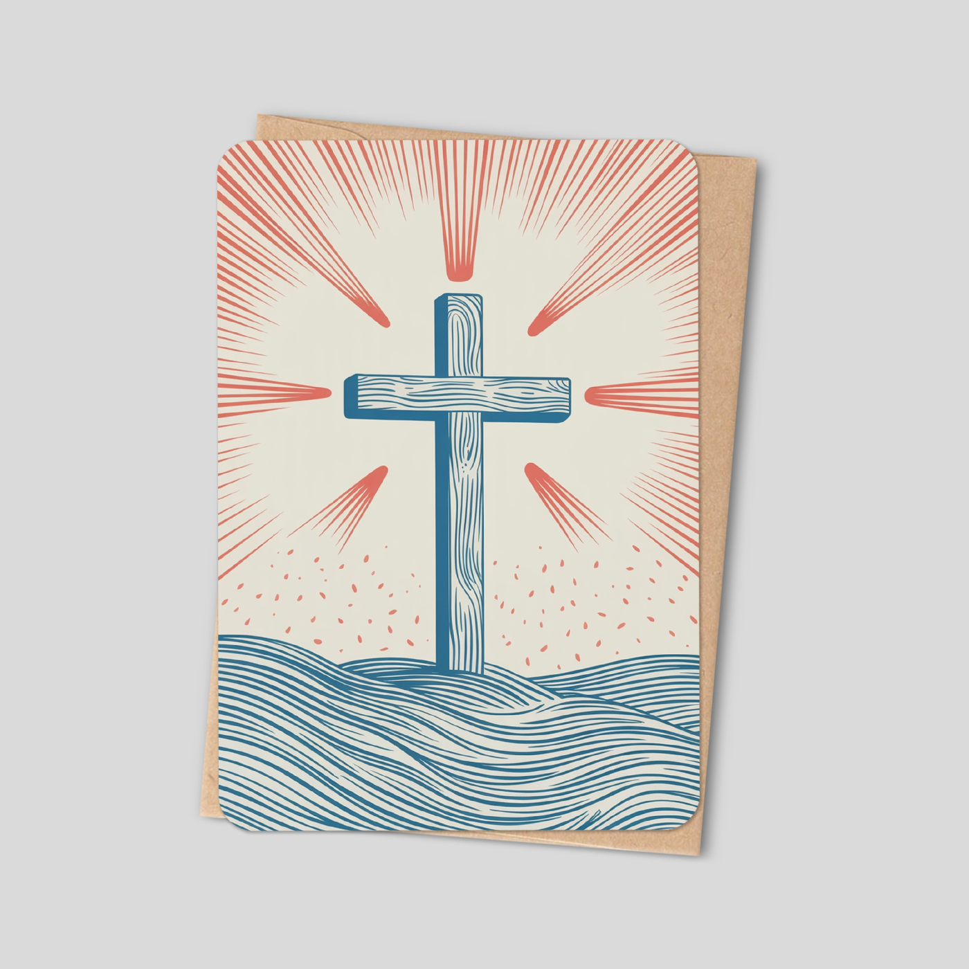 Radiant Cross Greeting Card – Christian Easter, Encouragement, Scripture