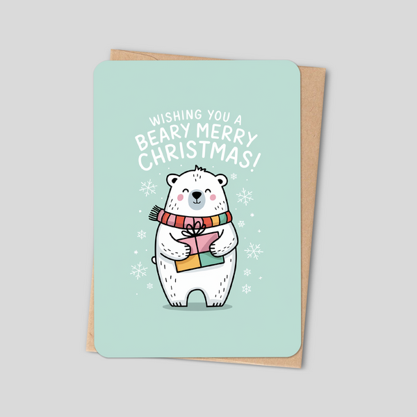 Beary Merry Christmas — Polar Bear Card