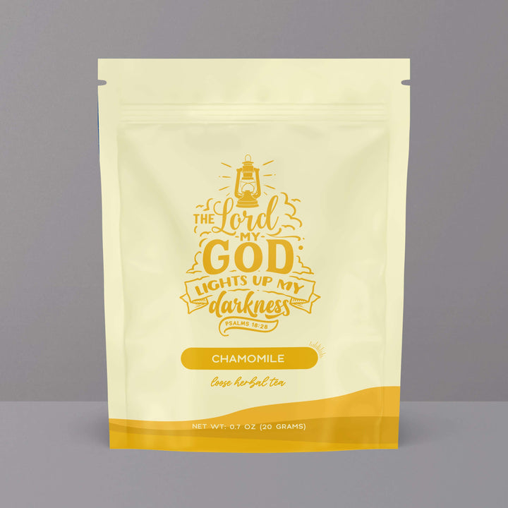 Flavor: Chamomile - Psalm 18:28 Description: Relax and take a deep breath, because you are about to enjoy fresh chamomile tea straight from the Nile River Valley of Egypt. Chamomile tea is caffeine-free and excellent right before bed, or if you just need
