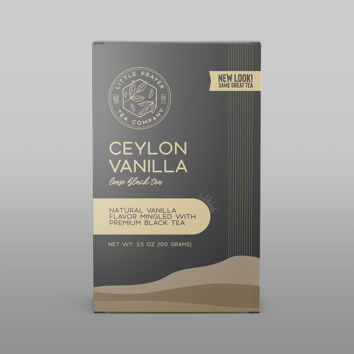 Ceylon Vanilla - Vanilla Black Tea - Natural vanilla flavor is mingled with premium black tea from Sri Lanka to create a delectable treat! This smooth and creamy combination provides a silky finish that your taste buds will thank you for. Delicious hot or