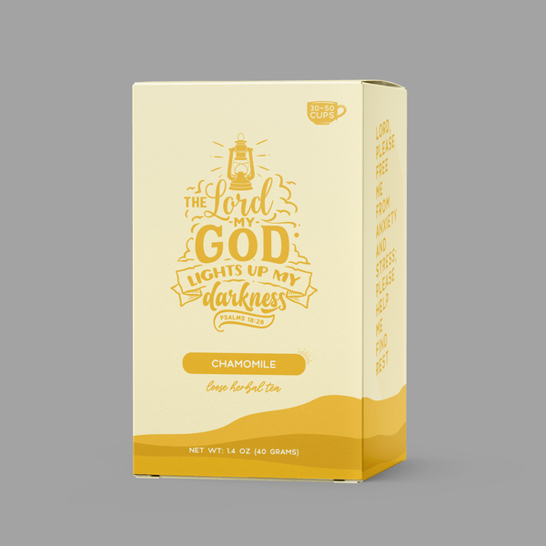 Flavor: Chamomile - Psalm 18:28 Description: Relax and take a deep breath, because you are about to enjoy fresh chamomile tea straight from the Nile River Valley of Egypt. Chamomile tea is caffeine-free and excellent right before bed, or if you just need